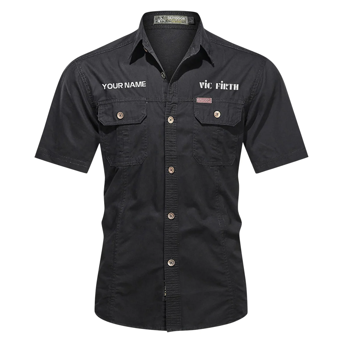 Vic Firth Drums Exclusive Logo - Personalized Casual Shirt QTDR240425A1VF - Black