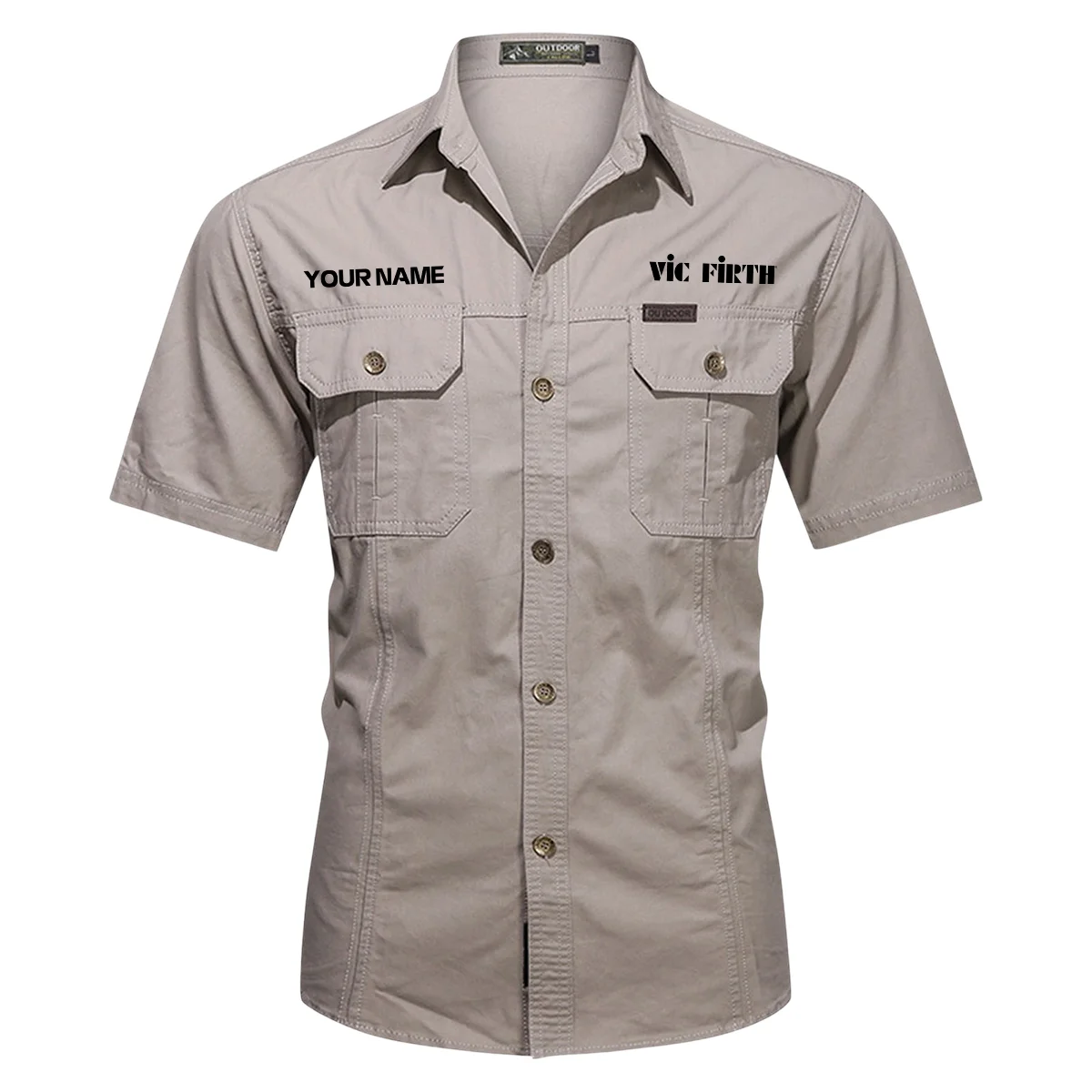 Vic Firth Drums Exclusive Logo - Personalized Casual Shirt QTDR240425A1VF - Gray