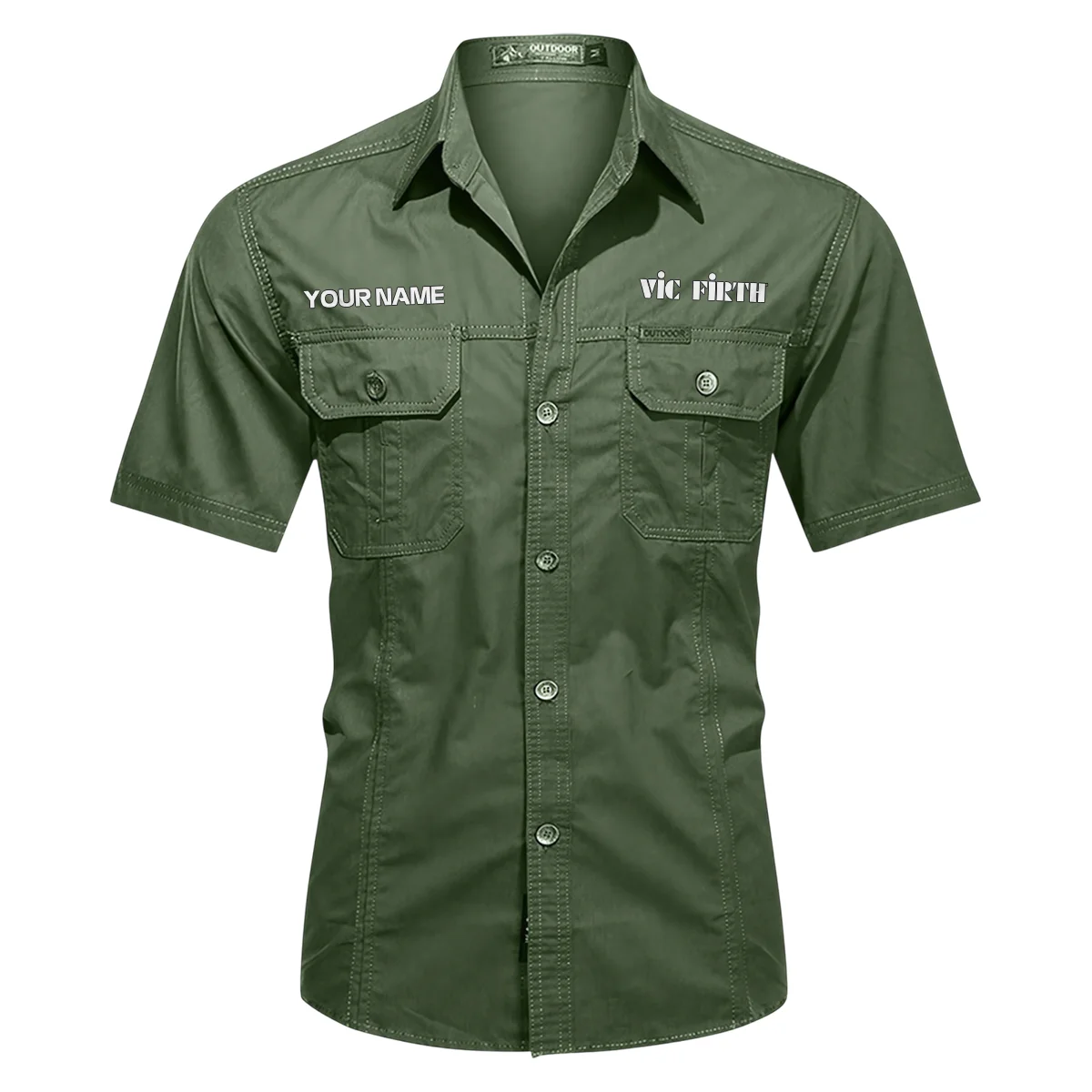 Vic Firth Drums Exclusive Logo - Personalized Casual Shirt QTDR240425A1VF - Green