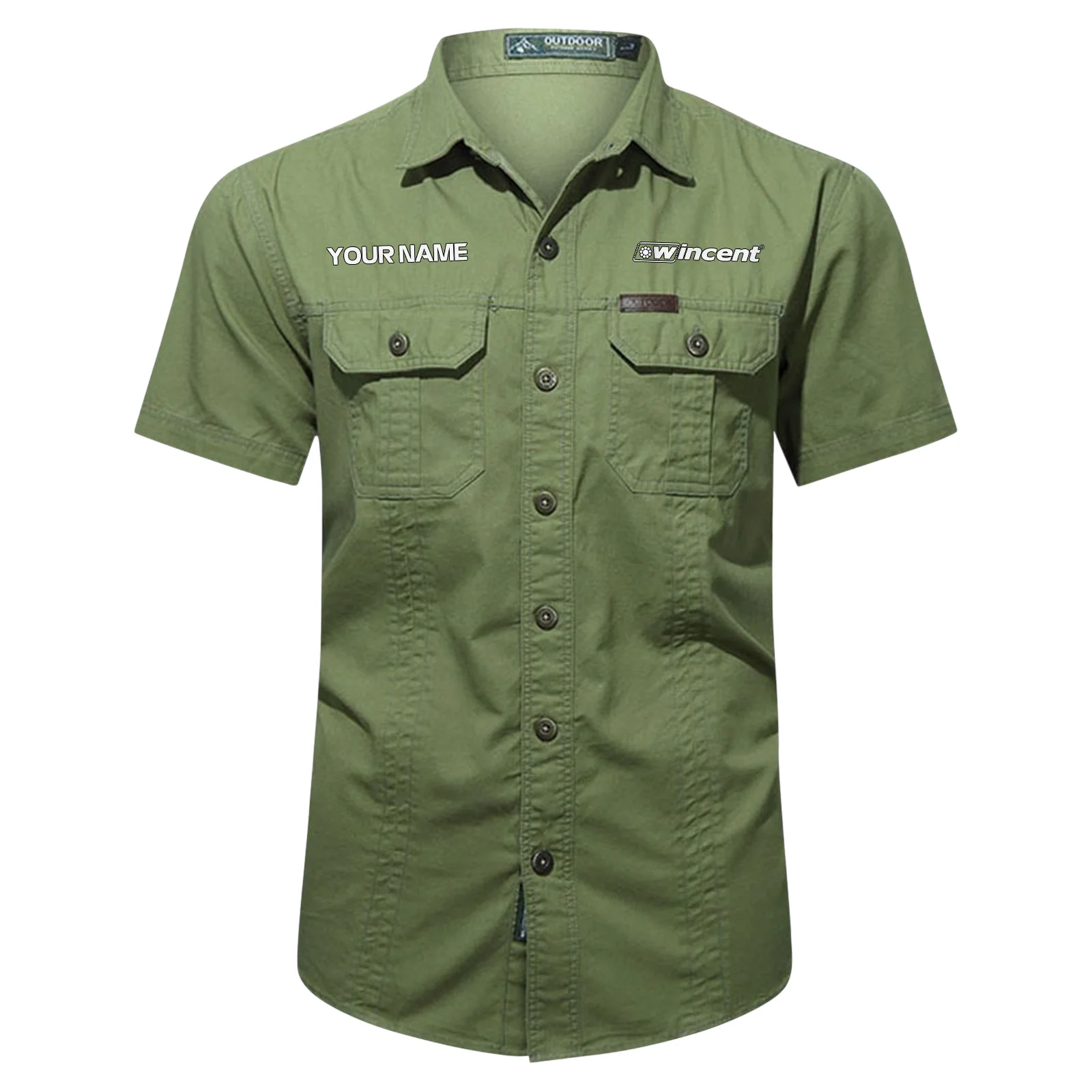 Wincent Drums Exclusive Logo - Personalized Casual Shirt QTDR240425A1WCT - Army Green