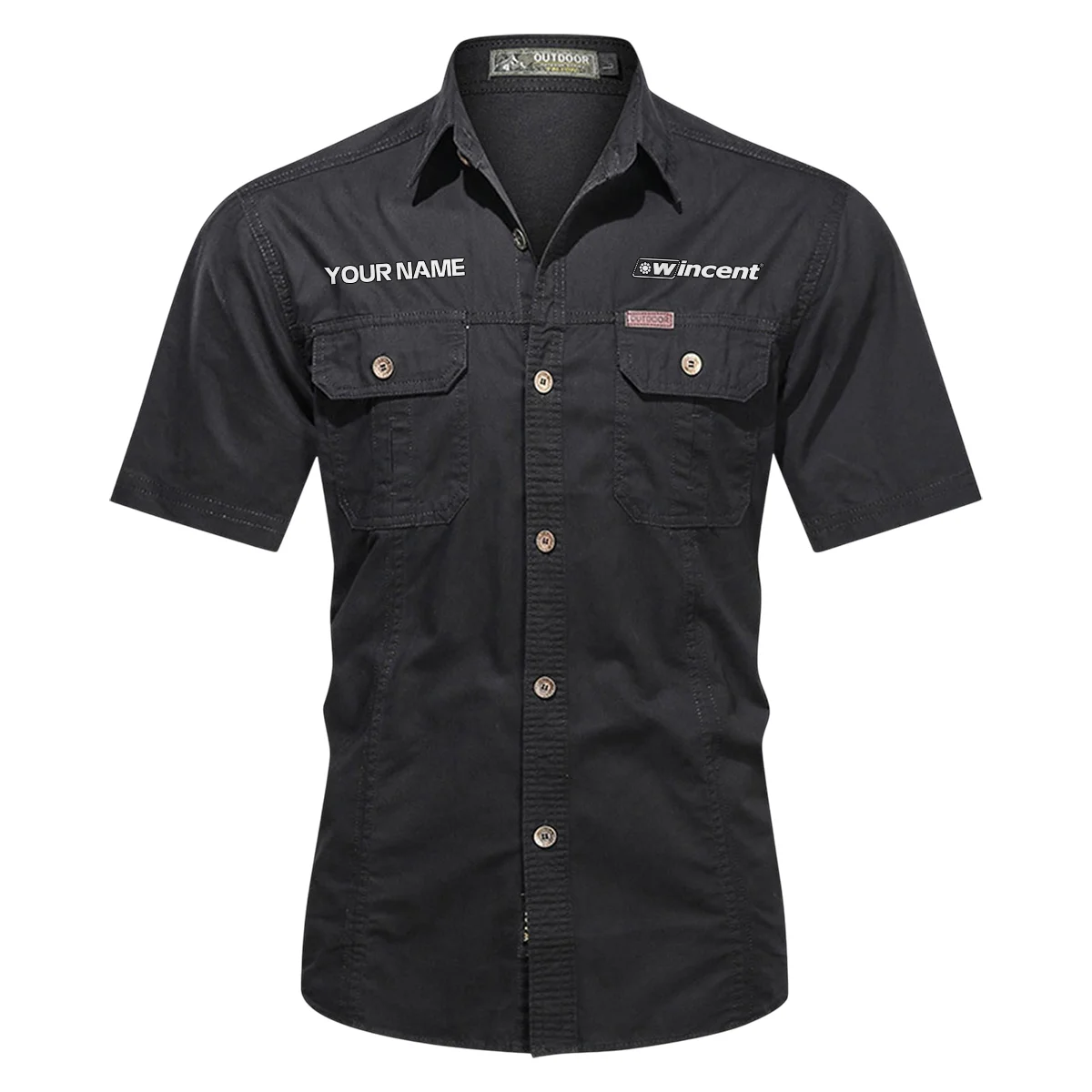 Wincent Drums Exclusive Logo - Personalized Casual Shirt QTDR240425A1WCT - Black
