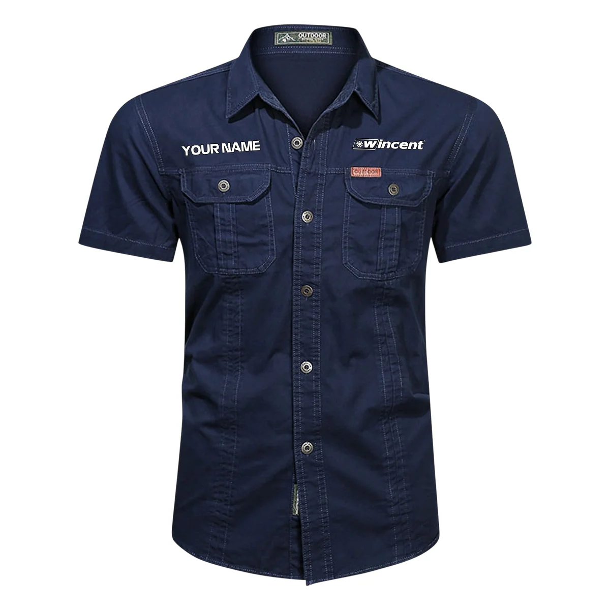 Wincent Drums Exclusive Logo - Personalized Casual Shirt QTDR240425A1WCT - Dark Blue