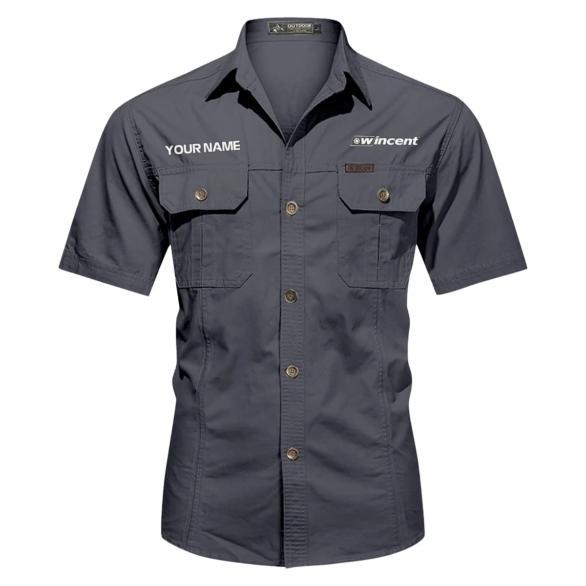 Wincent Drums Exclusive Logo - Personalized Casual Shirt QTDR240425A1WCT - Dark Gray