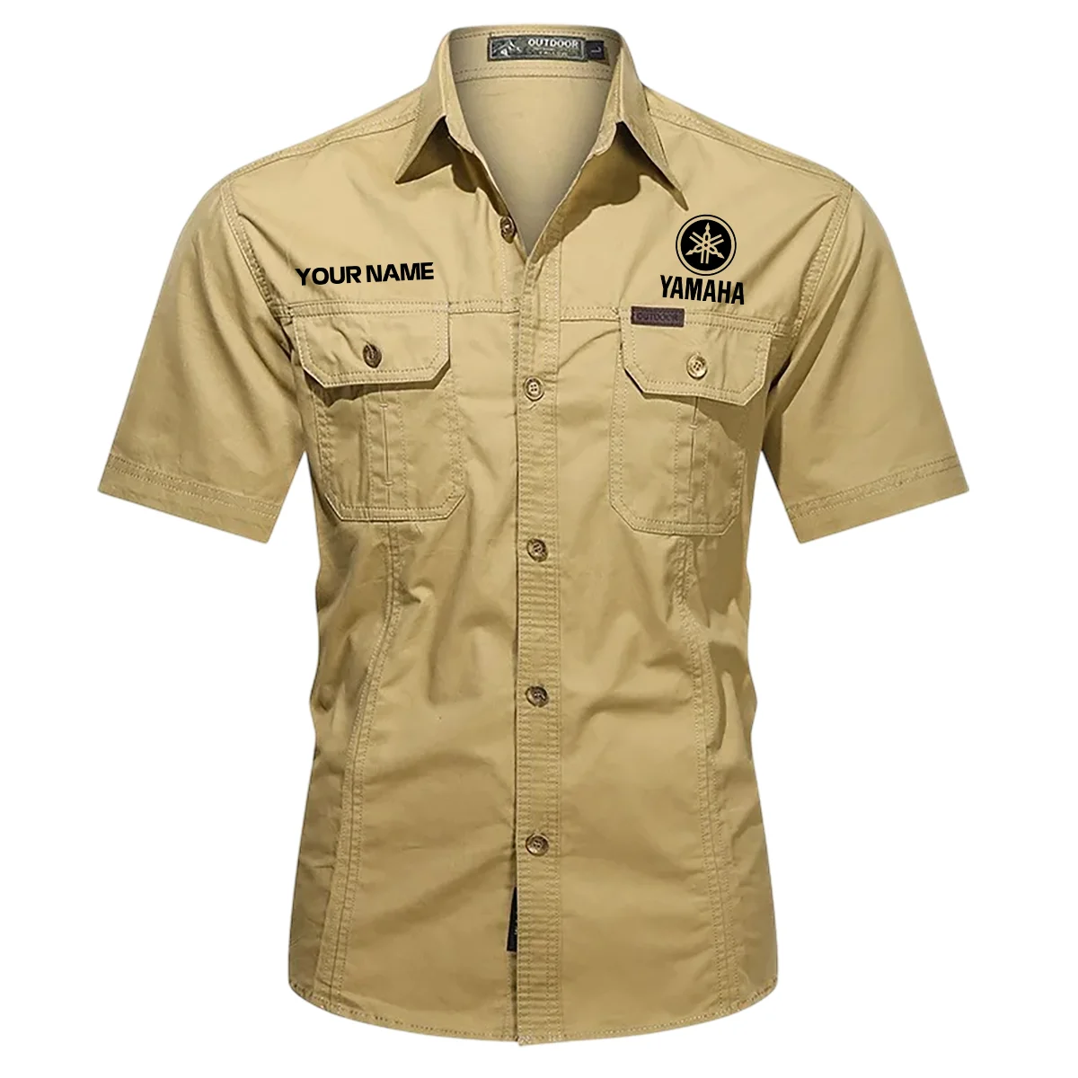 Yamaha Drums Drums Exclusive Logo - Personalized Casual Shirt QTDR240425A1YAM - Khaki